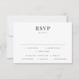 Cartão RSVP Casamento Simples Moderno Clássico Elegante