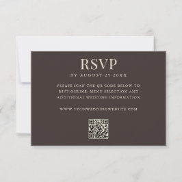Cartão RSVP Casamento Simples Moderno Código QR