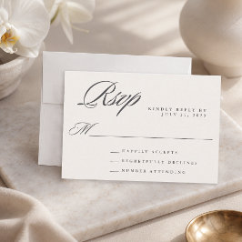 Cartão RSVP Casamento Simples Moderno e Elegante