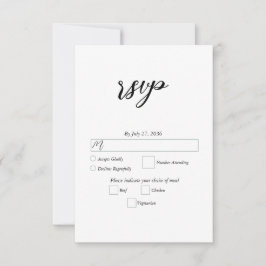 Cartão RSVP Casamento Simples Moderno Minimalista
