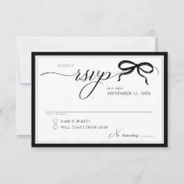 Cartão RSVP Casamento Simples Moderno Preto e Branco Elegante