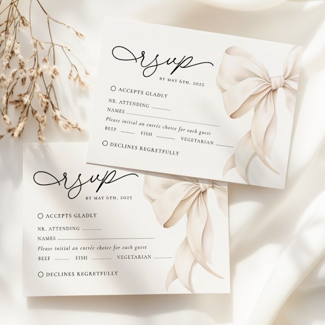 Cartão RSVP Casamento Simplístico Moderno Elegante (Criador carregado)
