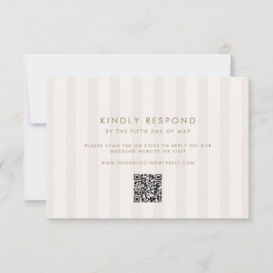 Cartão RSVP Casamento Soft Stripes