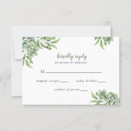 Cartão RSVP Casamento Suculento Rustic Eucalyptus Greenery