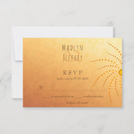 Cartão RSVP Casamento sunny pontos sunny mandala
