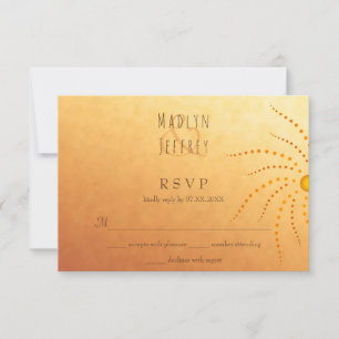 Cartão RSVP Casamento sunny pontos sunny mandala