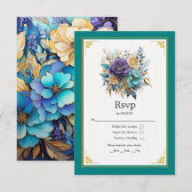 Casamento Teal, Roxo e Dourado Floral