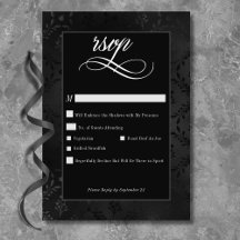 Casamento tema damasco de Satin Preto-Branco Escur