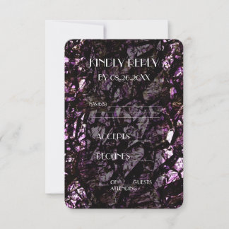Cartão RSVP Casamento Textura Grunge Rochosa