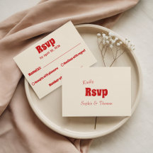 Casamento Tipografia Vintage Vermelho e Creme Retr