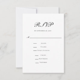 Cartão RSVP Casamento Tradicional Clássico Formal Elegante