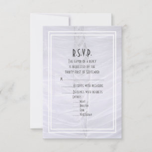 Cartão RSVP Casamento tradicional de renda branca