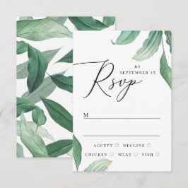 Cartão RSVP Casamento tropical com aguarela elegante