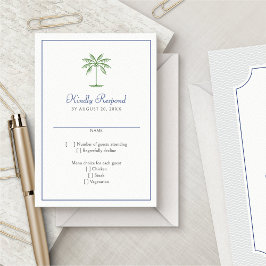 Cartão RSVP Casamento Tropical de Palmeiras