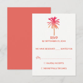 Cartão RSVP Casamento Tropical de Palmeiras de Palma de Sol Tr