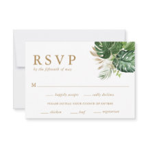 Casamento Tropical Moderno Dourado Verde