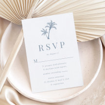 Casamento Tropical Palm Tree Dusty Blue Beach