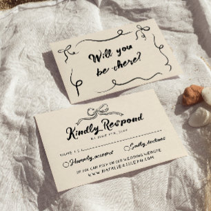 Cartão RSVP Casamento Único de Arco Moderno Escrito na Mão Vin