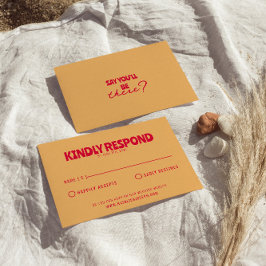 Cartão RSVP Casamento Único de Brinquedos Coloridos Modernos