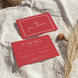 Cartão RSVP Casamento Único De Letras Coloridas Escritas À Mão<br><div class="desc">Uma simples e elegante carta colorida retro de casamento. Isso tem um moderno e único fundo laranja claro,  com um script vermelho magenta. Minimalista e chic com letra manuscrita. Tudo é editável clicando no botão personalizar.</div>