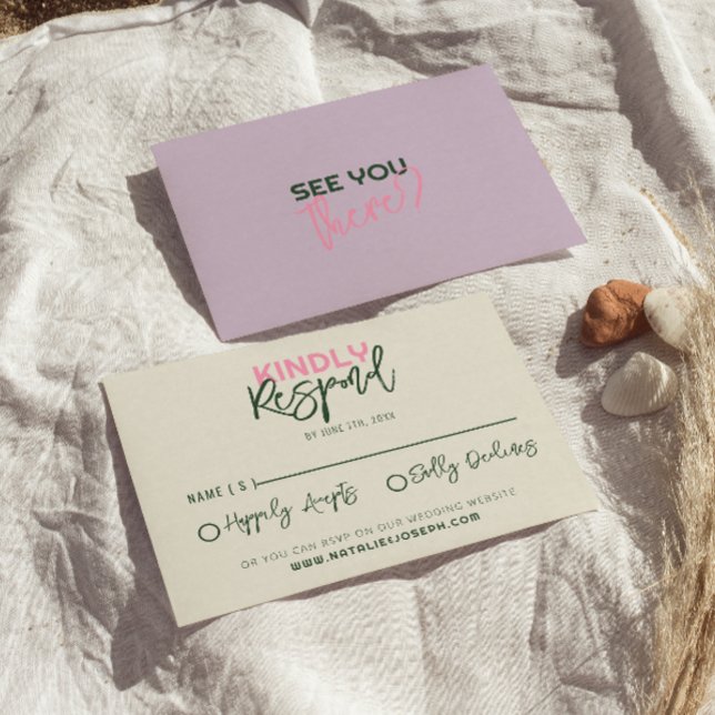 Cartão RSVP Casamento Único Funk Brincadeira Brincadeira Escri (Criador carregado)