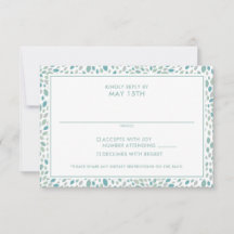 Casamento Verde de Abstrato Floral de Terra Modern