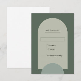 Cartão RSVP Casamento Verde do Arch Geométrico Modern Boho