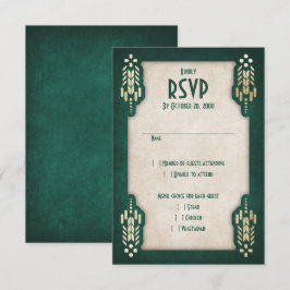 Cartão RSVP Casamento Verde do Geek de Vídeo