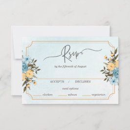 Cartão RSVP Casamento Verde Floral Clorideira Moderno Elegante