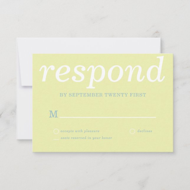 Cartão RSVP Casamento Verde Moderno Simples (Frente)