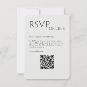Cartão RSVP Casamento Verde Moisés Moderno Elegante