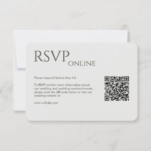 Cartão RSVP Casamento Verde Moisés Moderno Elegante