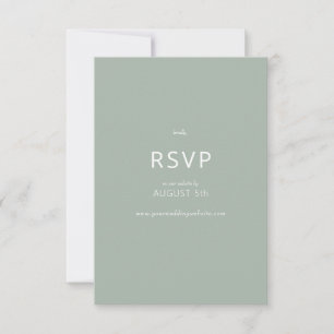 Cartão RSVP Casamento Verde Simples e Minimalista do Chic Sage