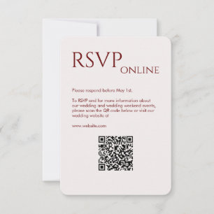 Cartão RSVP Casamento Vermelho da Crimson Moderna Elegante