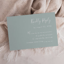 Cartão RSVP Casamento Vidro Mar Script Moderno