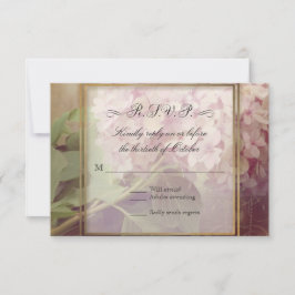 Cartão RSVP Casamento vintage de Hydrangea Bonito Quadrada