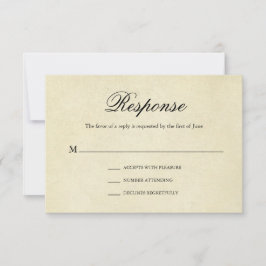 Cartão RSVP Casamento vintage Formal Elegante