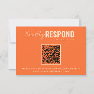 Cartão RSVP Casamento Whimsical com Código QR de Diversão Colo