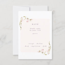 Cartão RSVP Casamento WildFlower do canto inferior Primavera b