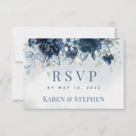 Cartão RSVP Cascading Peonies Weding Mail Back