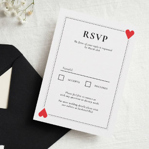 Cartão RSVP Casino Wedding