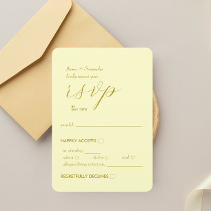 Cartão RSVP Caso de Casamento de Colorblock Moderno Amarelo-