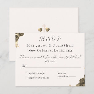 Cartão RSVP Católica Grace Wedding