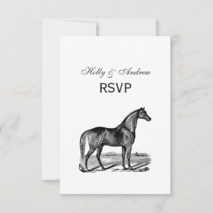 Cartão RSVP Cavalo Antigo em Pé