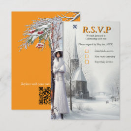 Cartão RSVP Celebrações de Inverno em Amsterdã