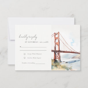 Cartão RSVP Cena de Casamento da Ponte Golden Gate de São Fran