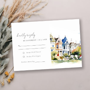 Cartão RSVP Cenas de casamento paisagem das Painted Ladies de