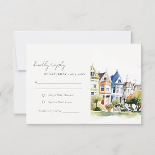 Cartão RSVP Cenas de casamento paisagem das Painted Ladies de