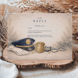 Cartão RSVP Cerimônia de Formatura Clássica da Força Policial