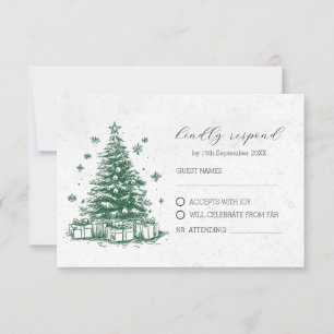 Cartão RSVP Chá de Bebê Árvore de Natal Nevada